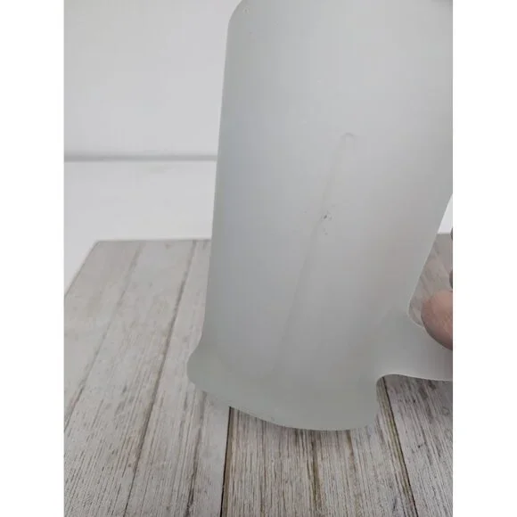 Vintage Tiara Indiana Glass Frosted Satin Glass Pitcher With Ice Lip 8 1/4" - Picture 7 of 8